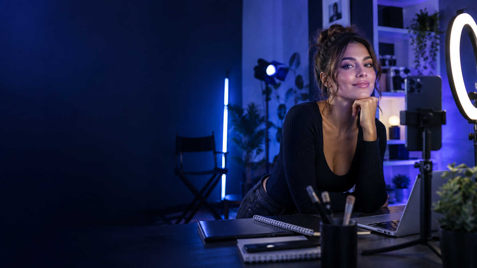 Creator adulta in uno studio professionale